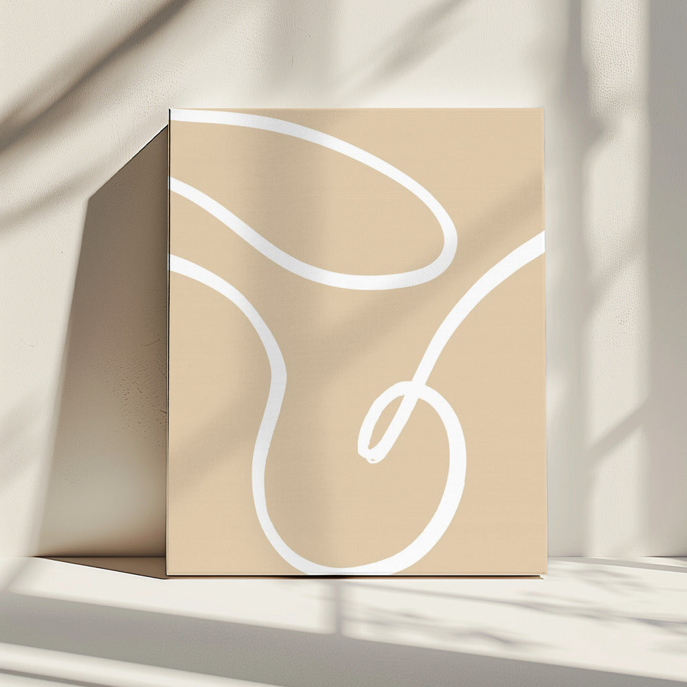 Beige Linien 02 | Leinwand