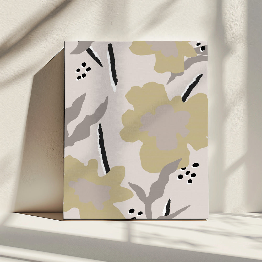 Beige Blumen | Leinwand