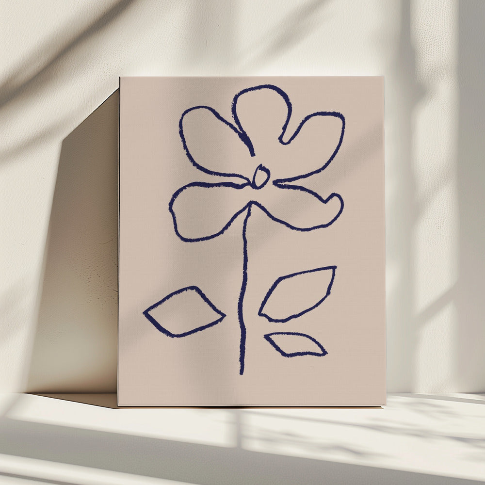 Ölpastell Blume Blau | Leinwand