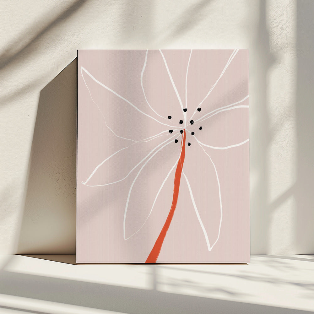 Zarte abstrakte Blume mit weißen Blütenblättern | Leinwand