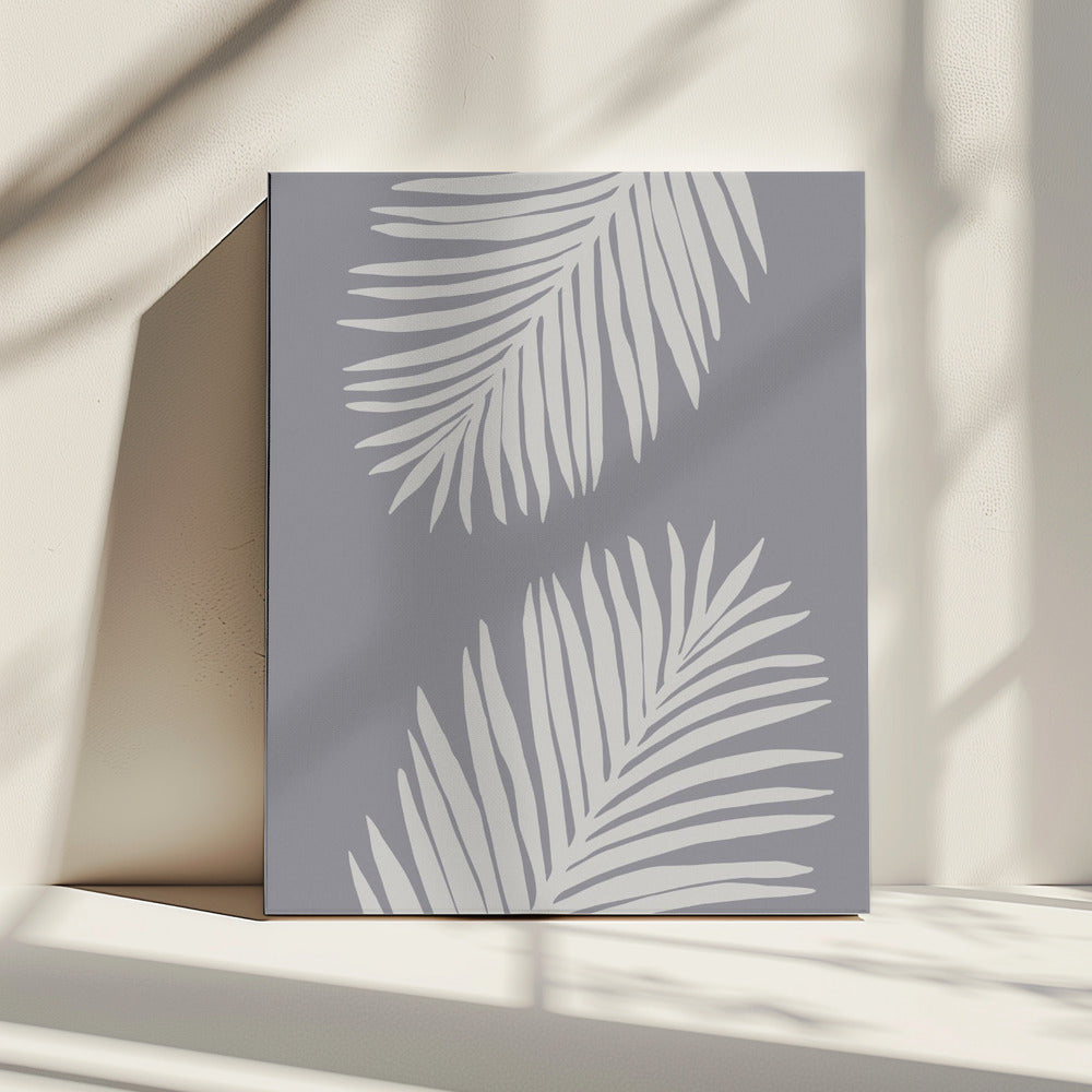 PALMBLATT 03 MITTELGRAU | Leinwand