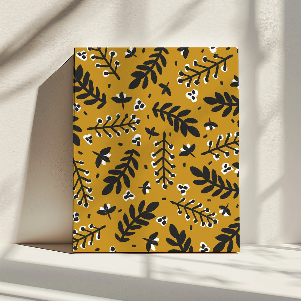 Goldene botanische Glückseligkeit | Leinwand