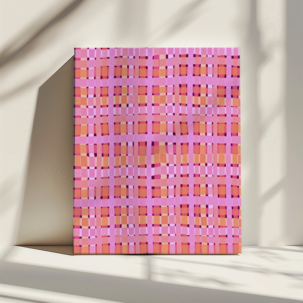 Verzerrte rosa Linien | Leinwand