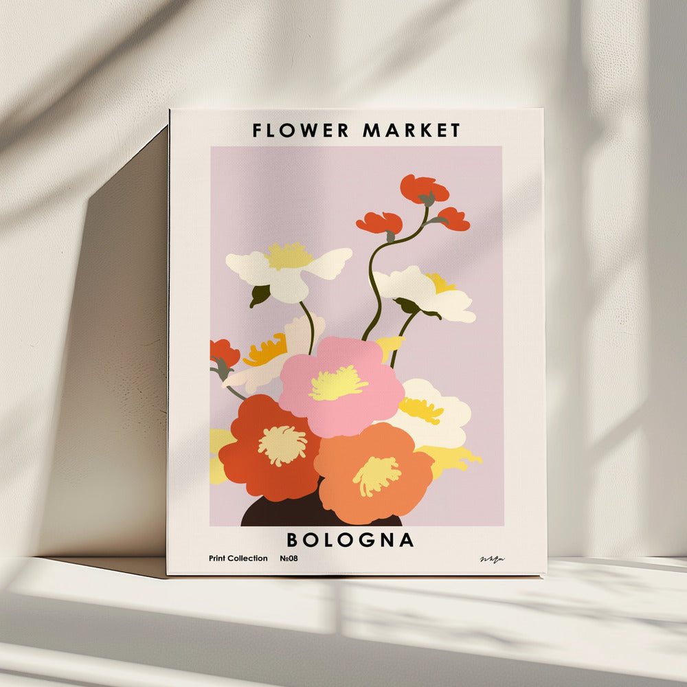 Blumenmarkt. Bologna | Leinwand