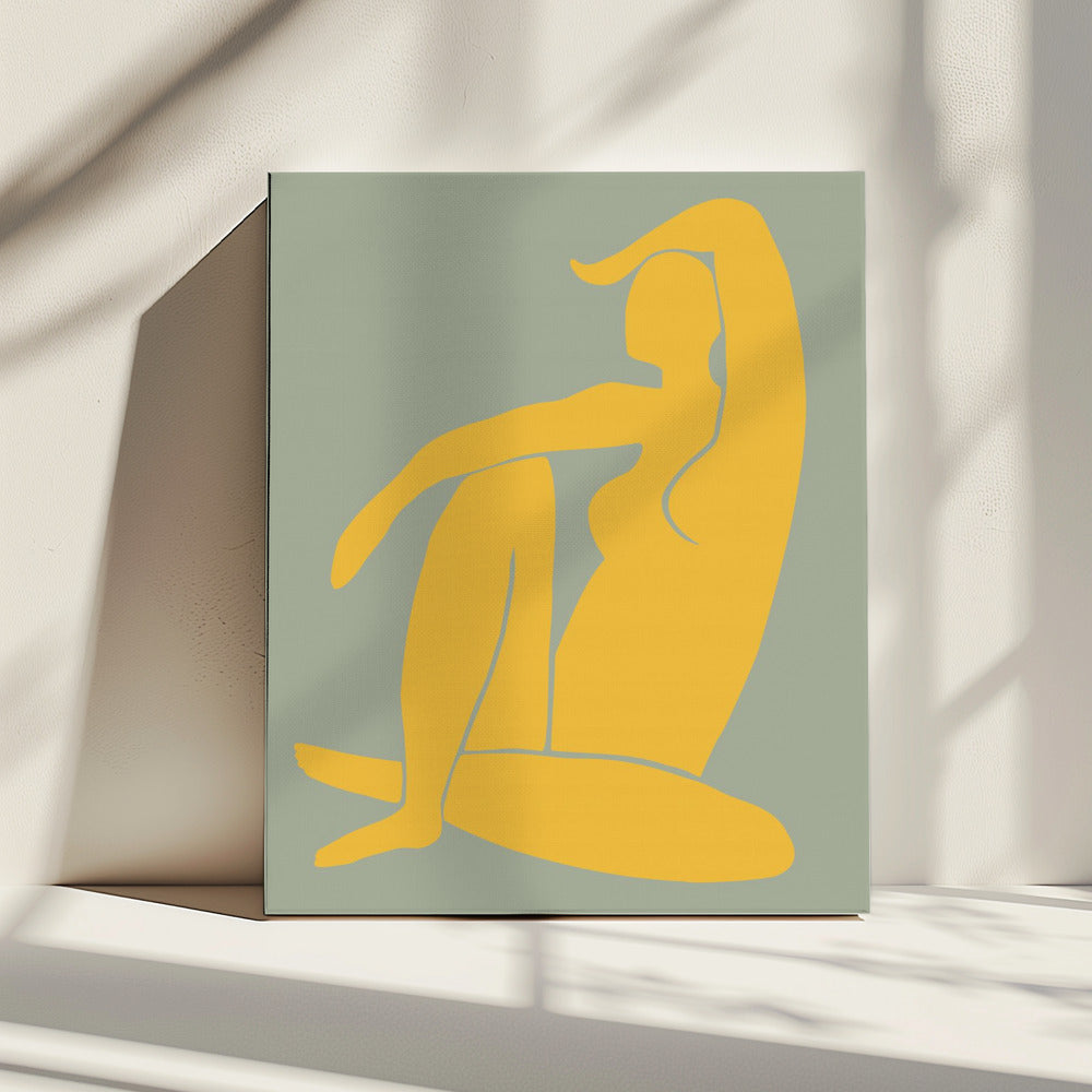 Figur Grün und Gelb Matisse Stil | Leinwand