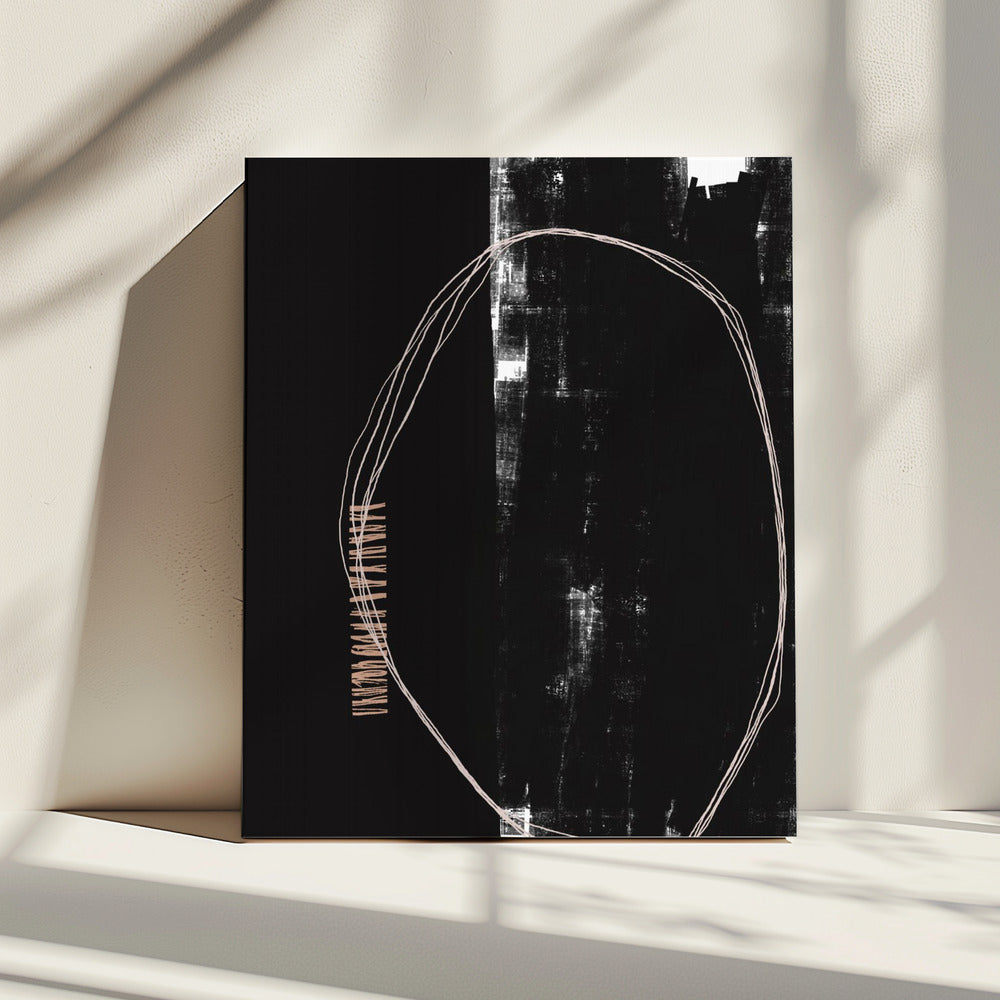 Abstraktes Schwarz-Weiß-Kunstwerk | Leinwand