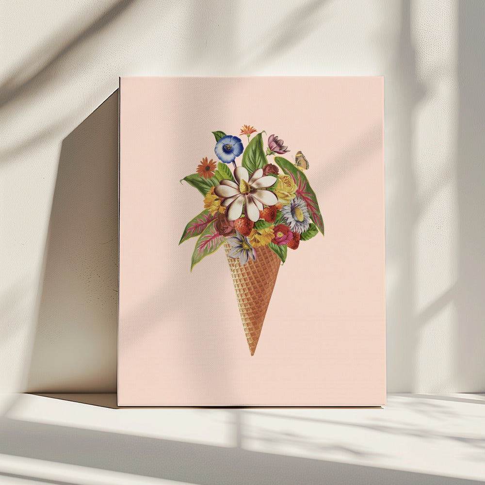 Botanisches rosa Eis | Leinwand