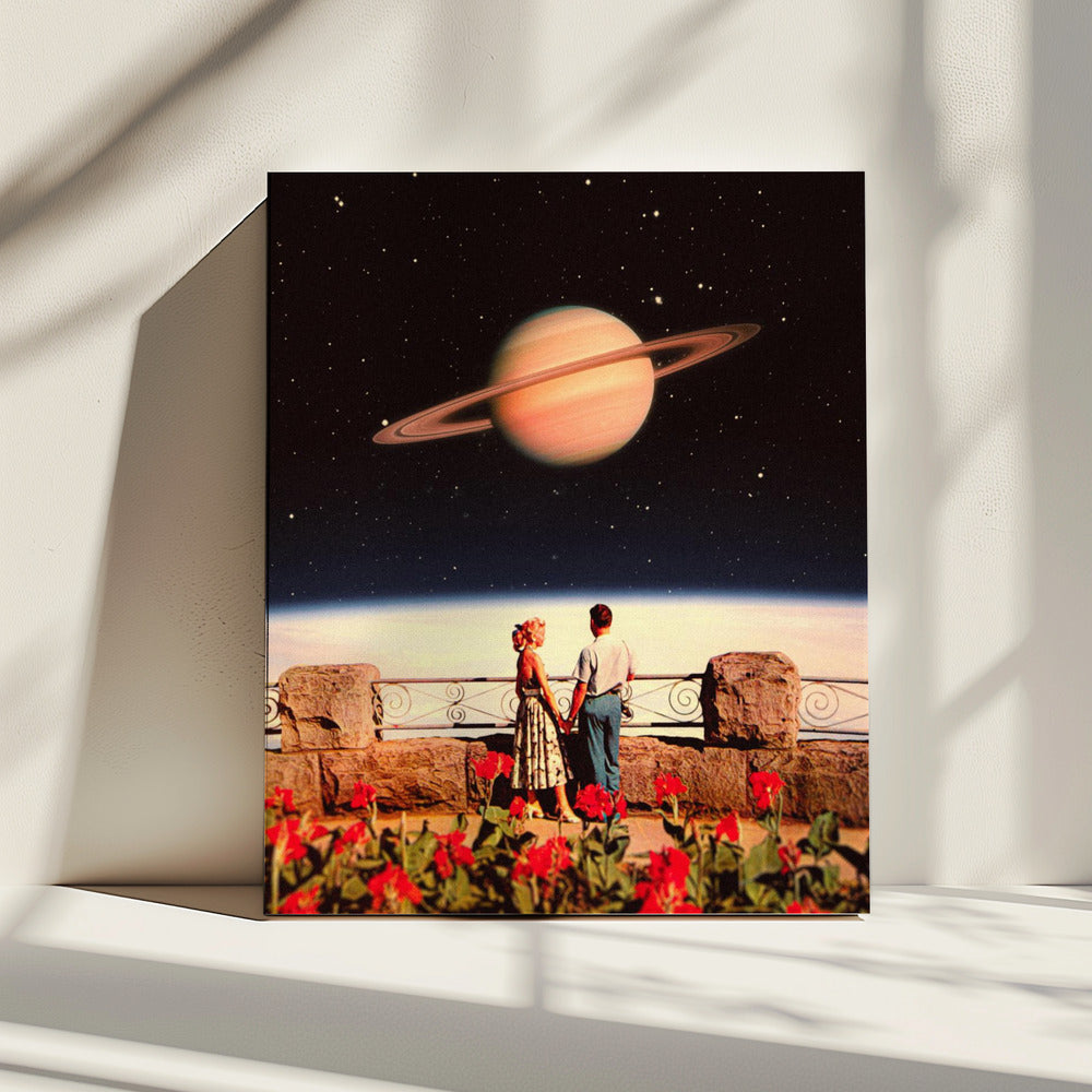 Liebende im Weltraum | Leinwand