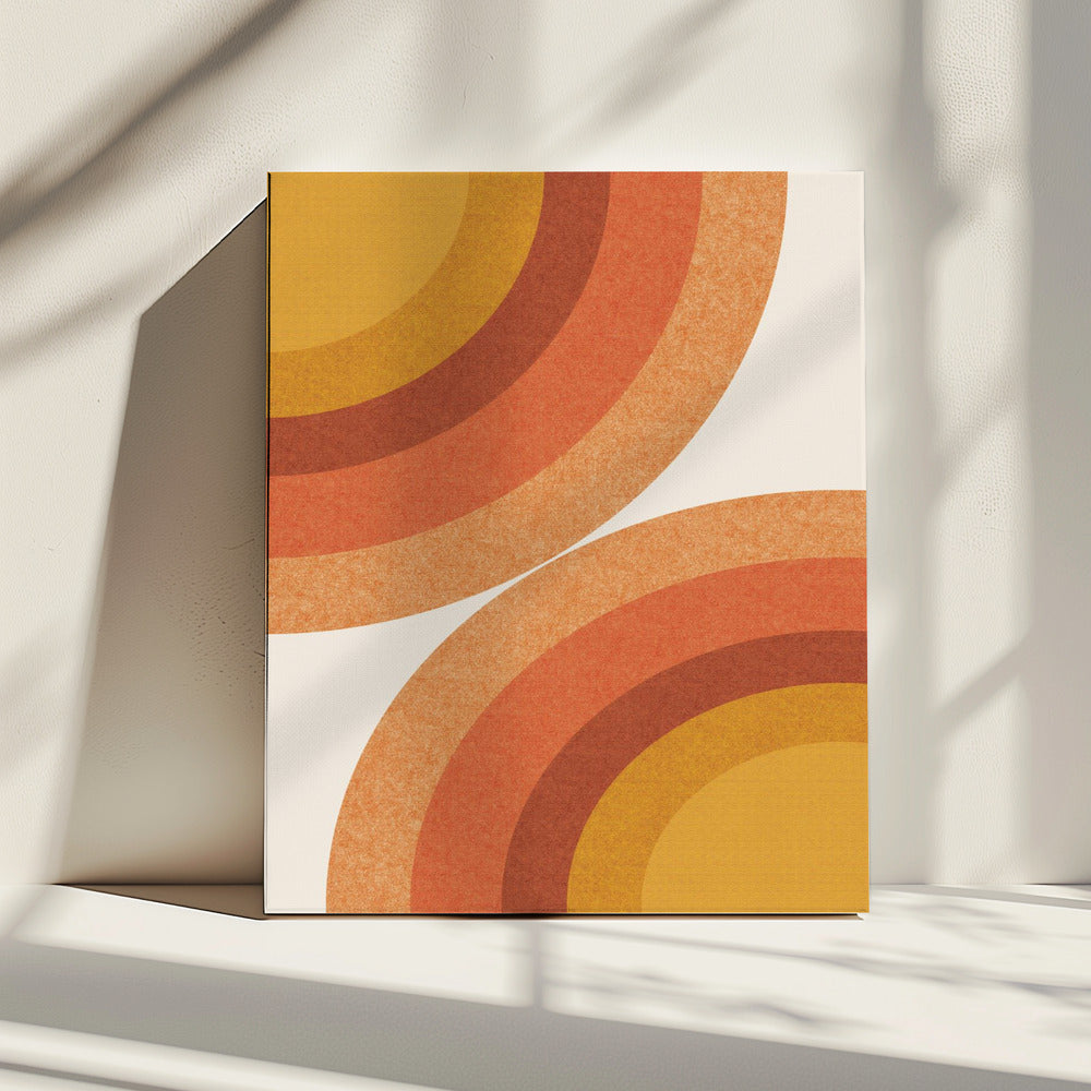 Retro Sunburst Wellen | Leinwand