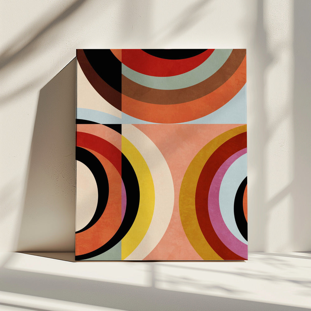 Warme Farben Bauhaus Geometrie3 | Leinwand