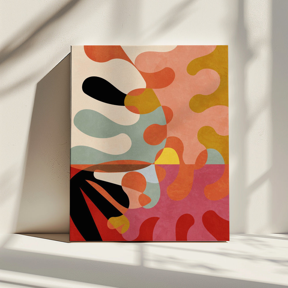 Warme Farben Bauhaus Geometrie5 | Leinwand