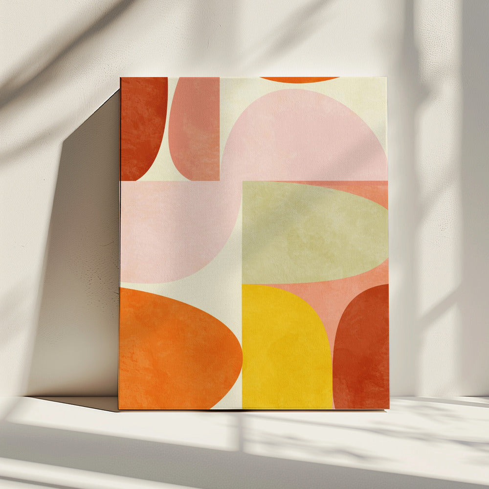 Warme Pastellgeometrie | Leinwand