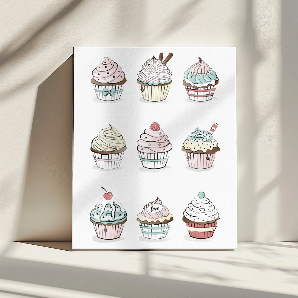 Süßes Cupcake-Medley | Leinwand