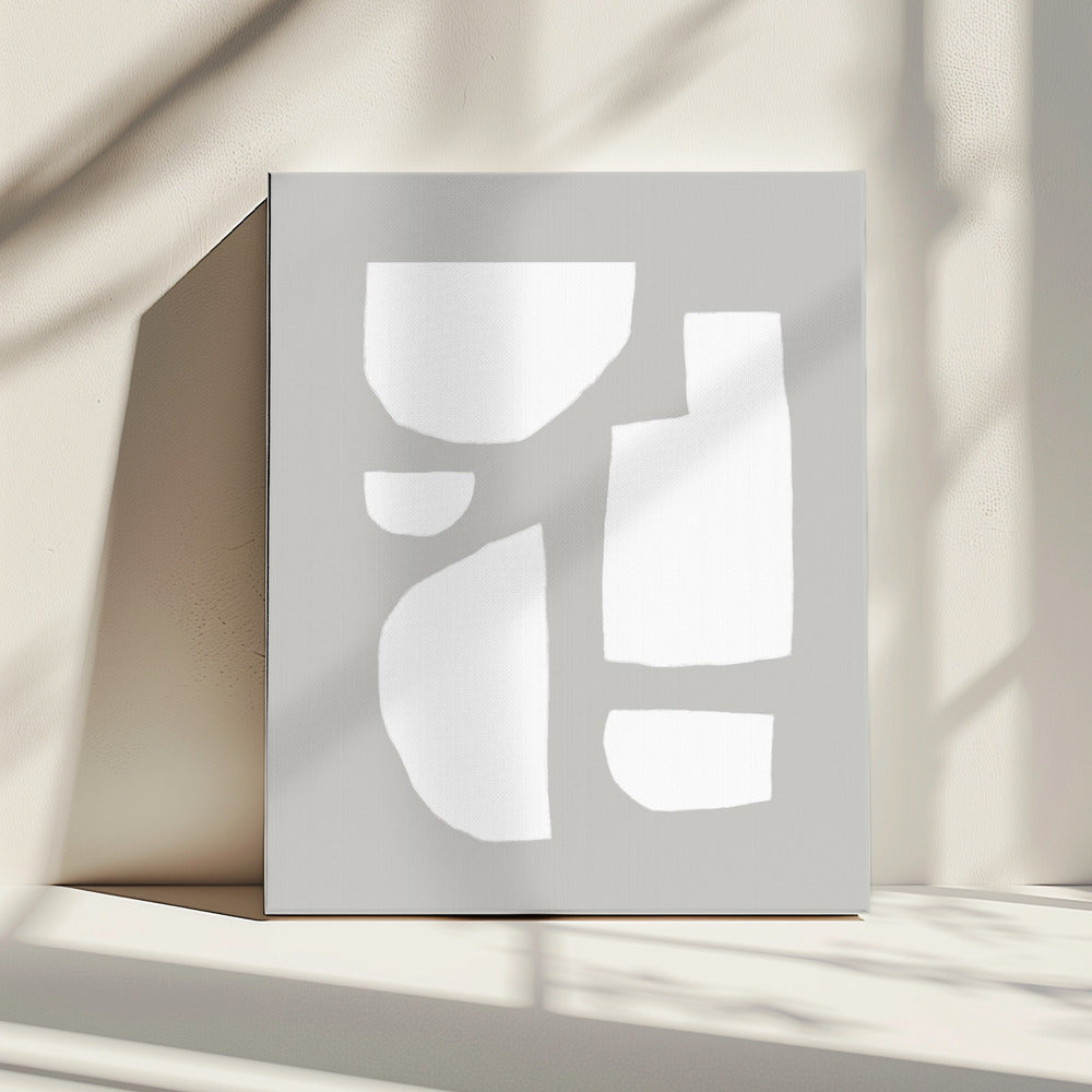 Minimalistische weiße Formen | Leinwand