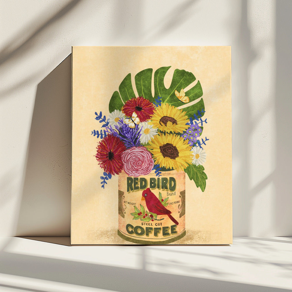 Flowers In a Vintage Coffee Can | Canvas