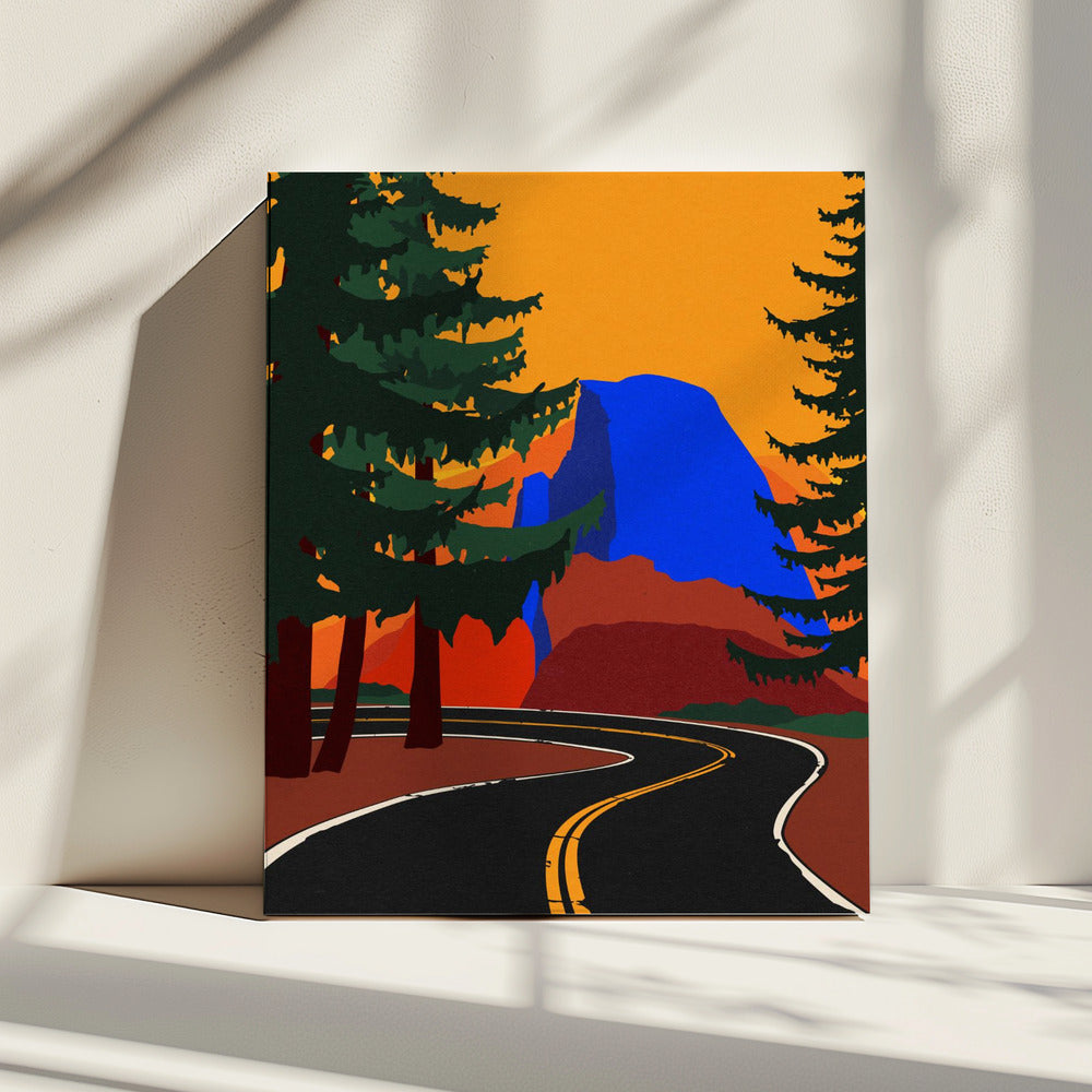 Clacier Road mit Half Dome | Leinwand