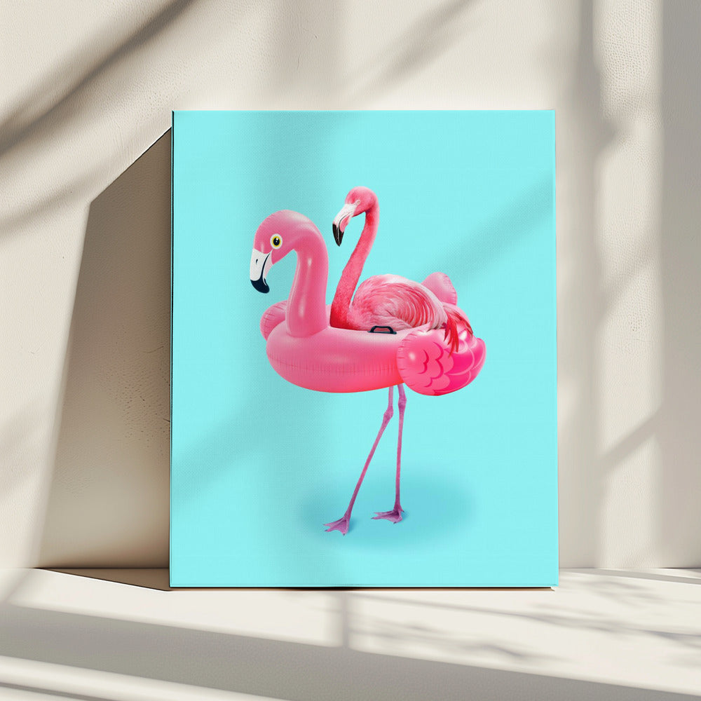Flamingo im Resort | Leinwand