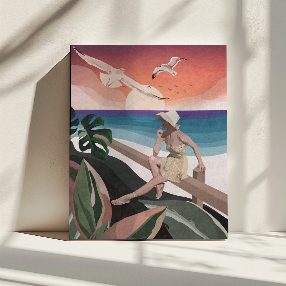 Kontemplation am Meer | Leinwand