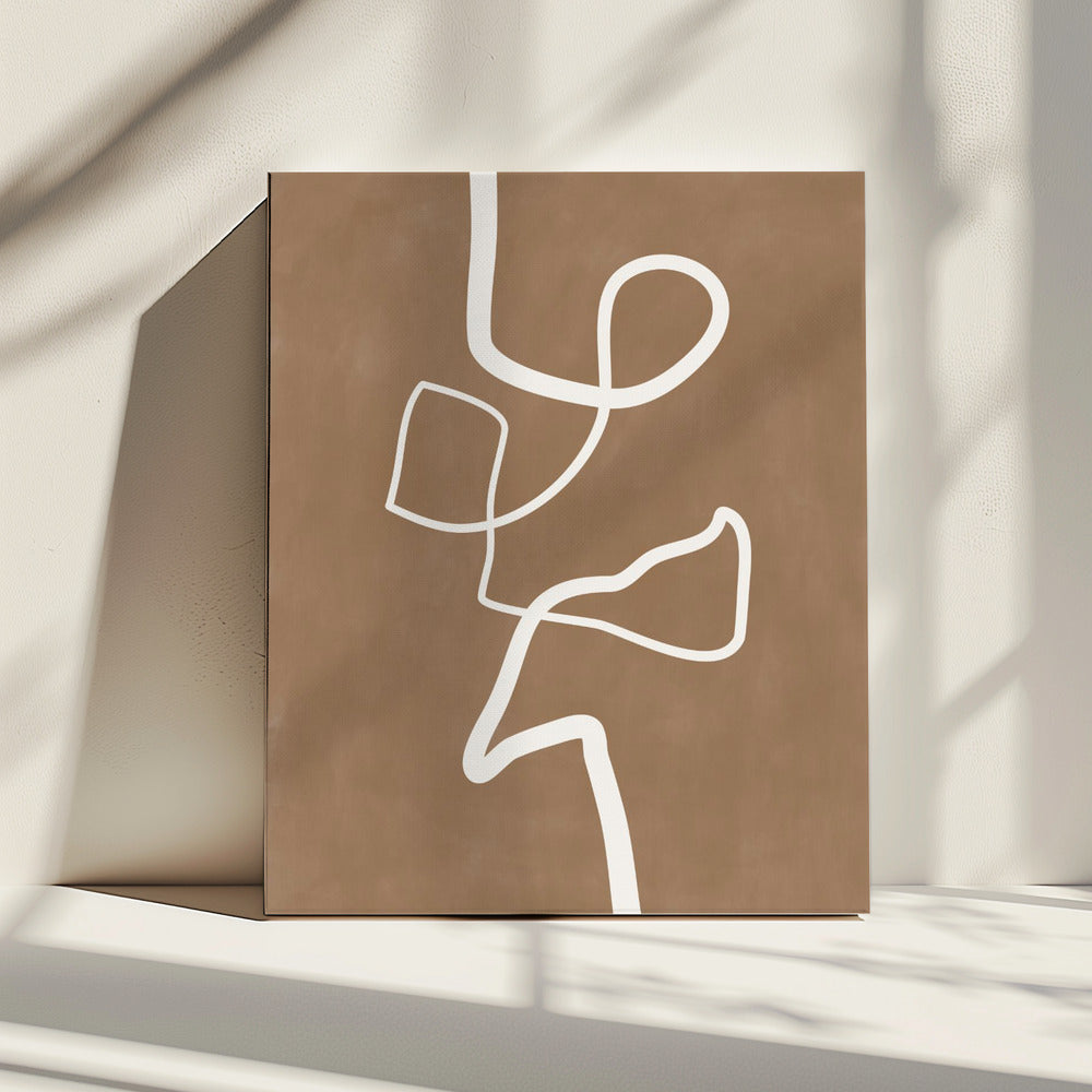 Weißes Einzellinien-Kunstwerk | Leinwand