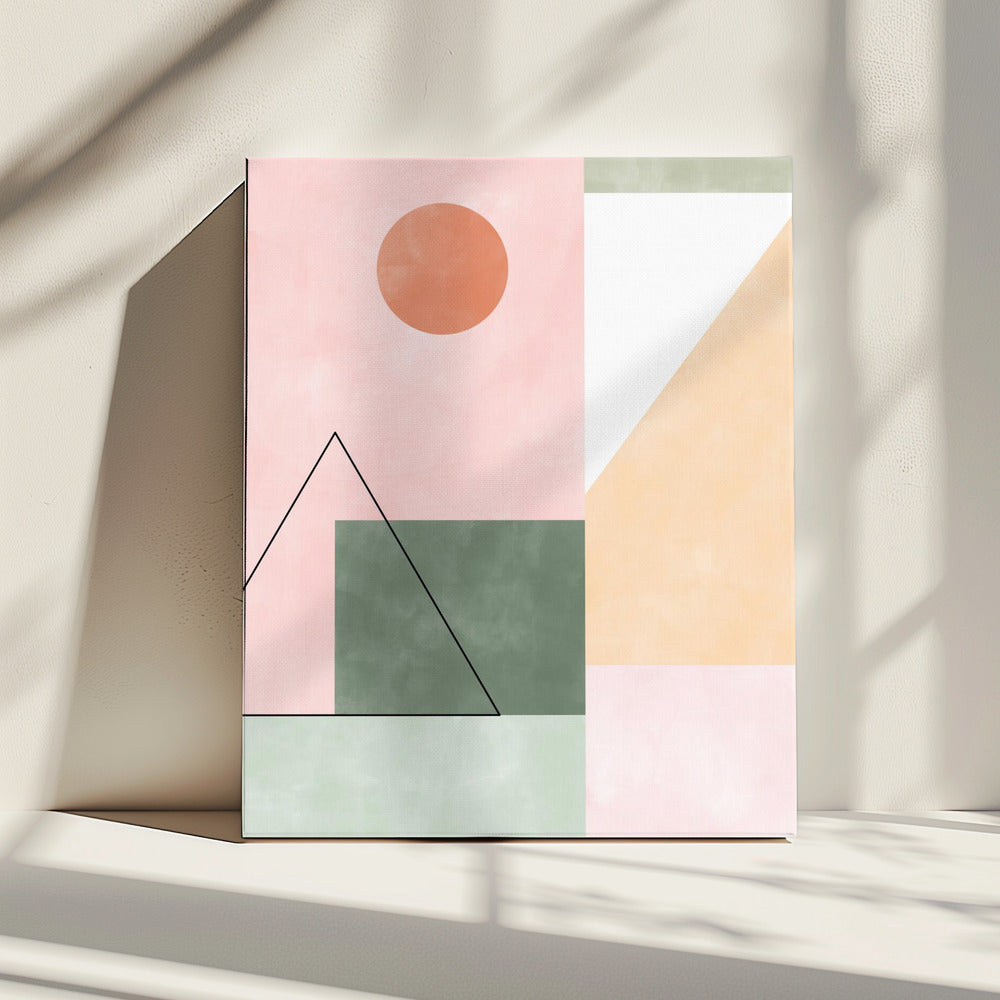 Pastelltöne mit minimalistischen Formen | Leinwand