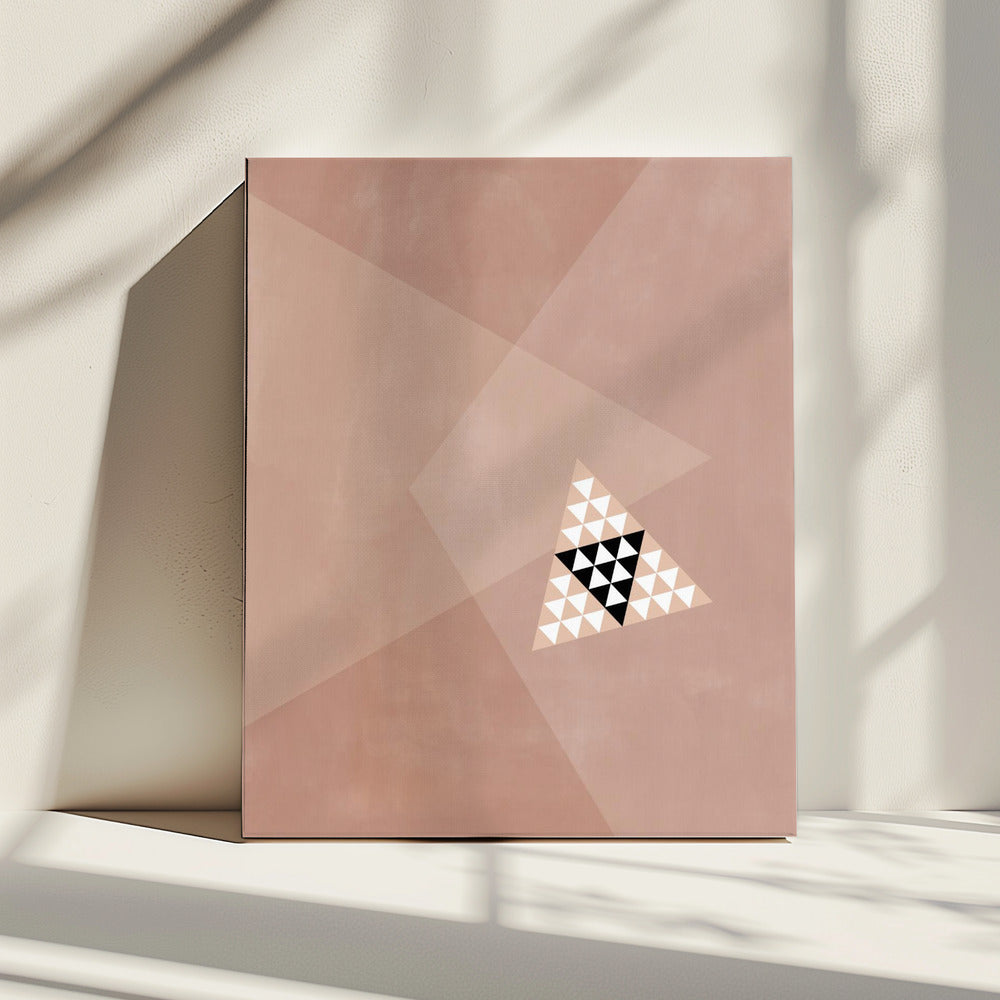 Geometrisches Design mit zentralem Dreiecksmuster | Leinwand