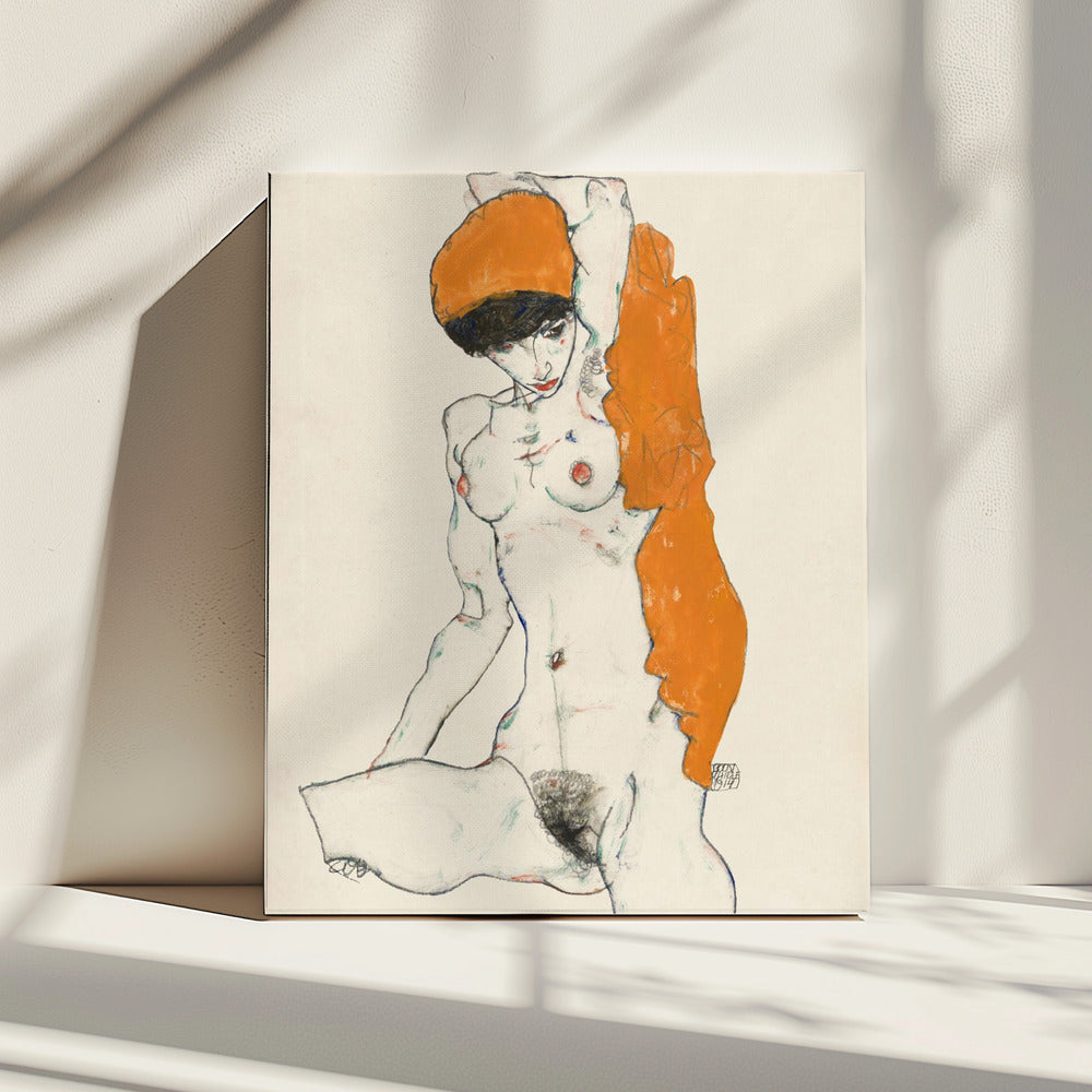 Standing Nude With Orange Drapery 1914 | Canvas