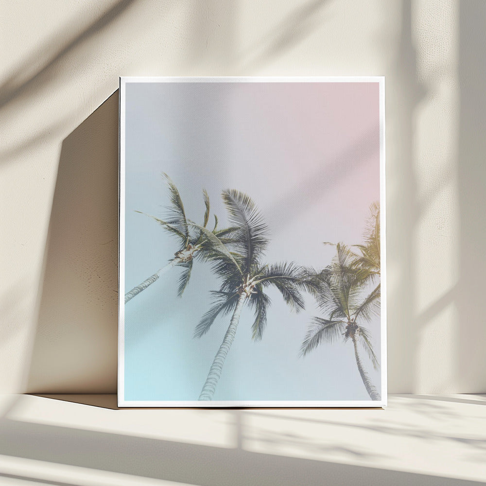 Pastell Palmen Glückseligkeit | Leinwand