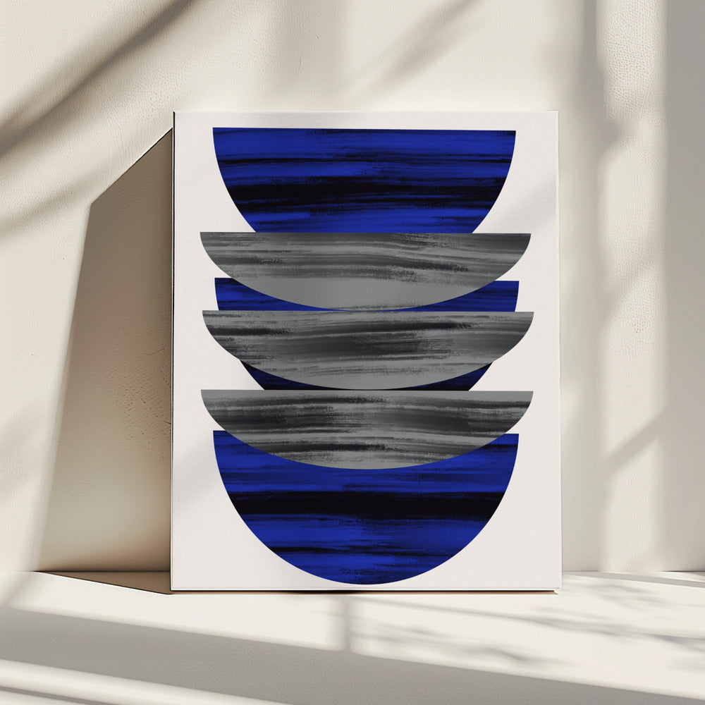 Skandinavisch in Blau und Schwarz | Leinwand