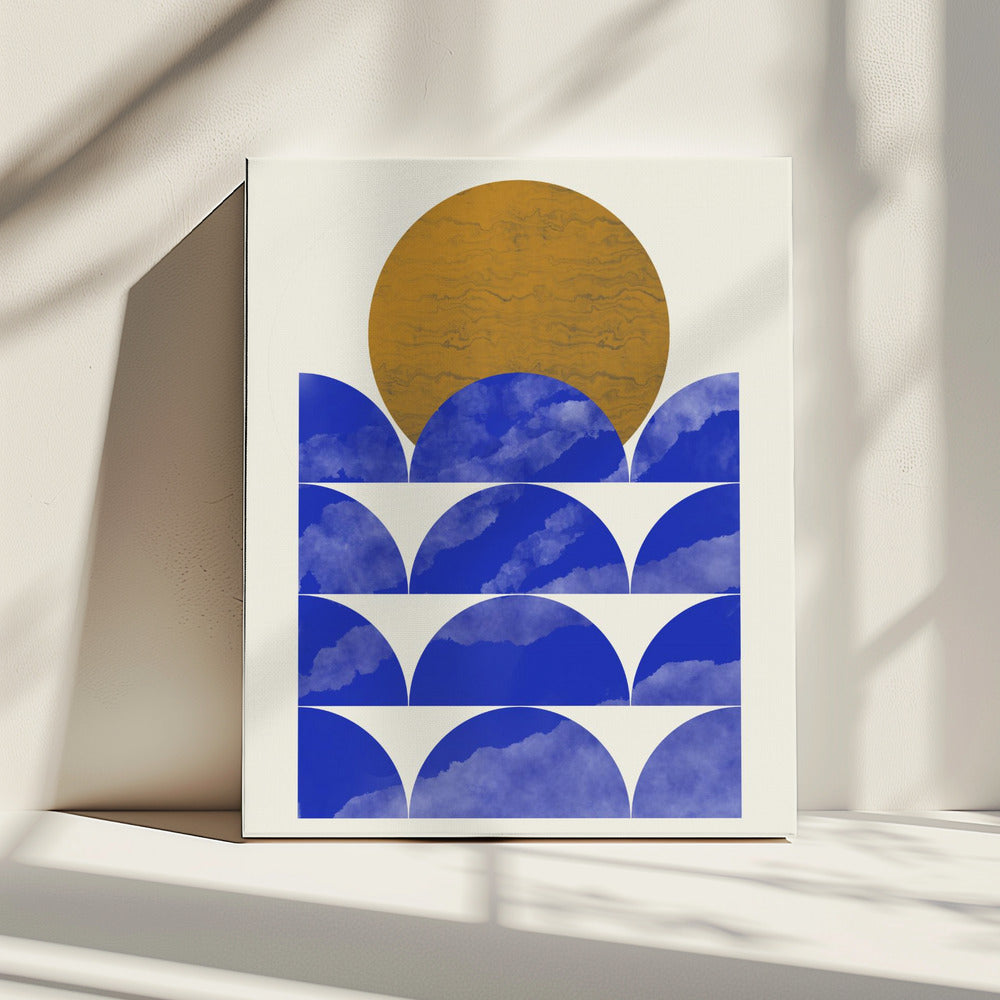 Geometrische Sonnenuntergangskomposition | Leinwand