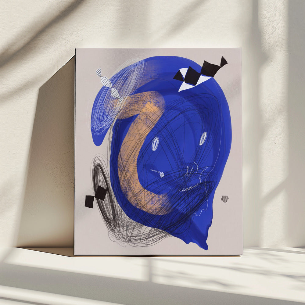 Chaotischer blauer Wirbel | Leinwand