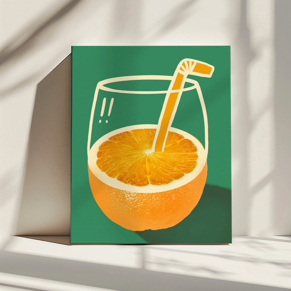 Leuchtendes Orange, geschickt illustriert | Leinwand