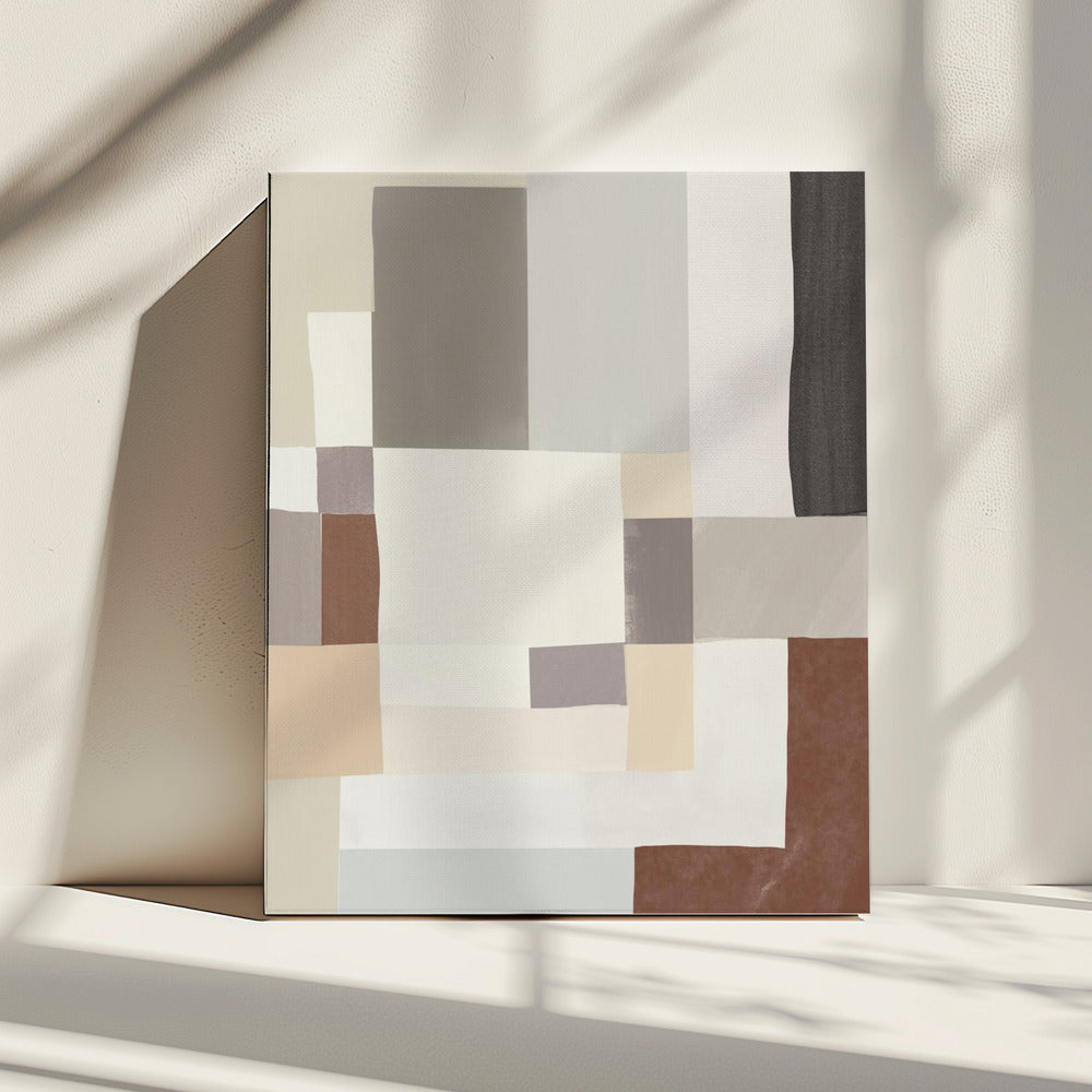 Neutrale Farbe geometrisch abstrakt 02 | Leinwand