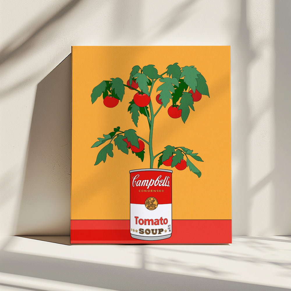 Campbells Soup Tomatenpflanze Retro Illustration | Leinwand