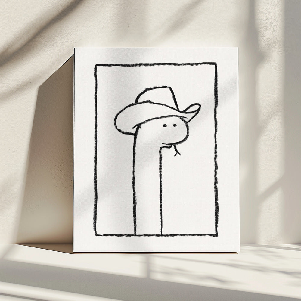 Squiggles die Schlange im Stetson | Leinwand