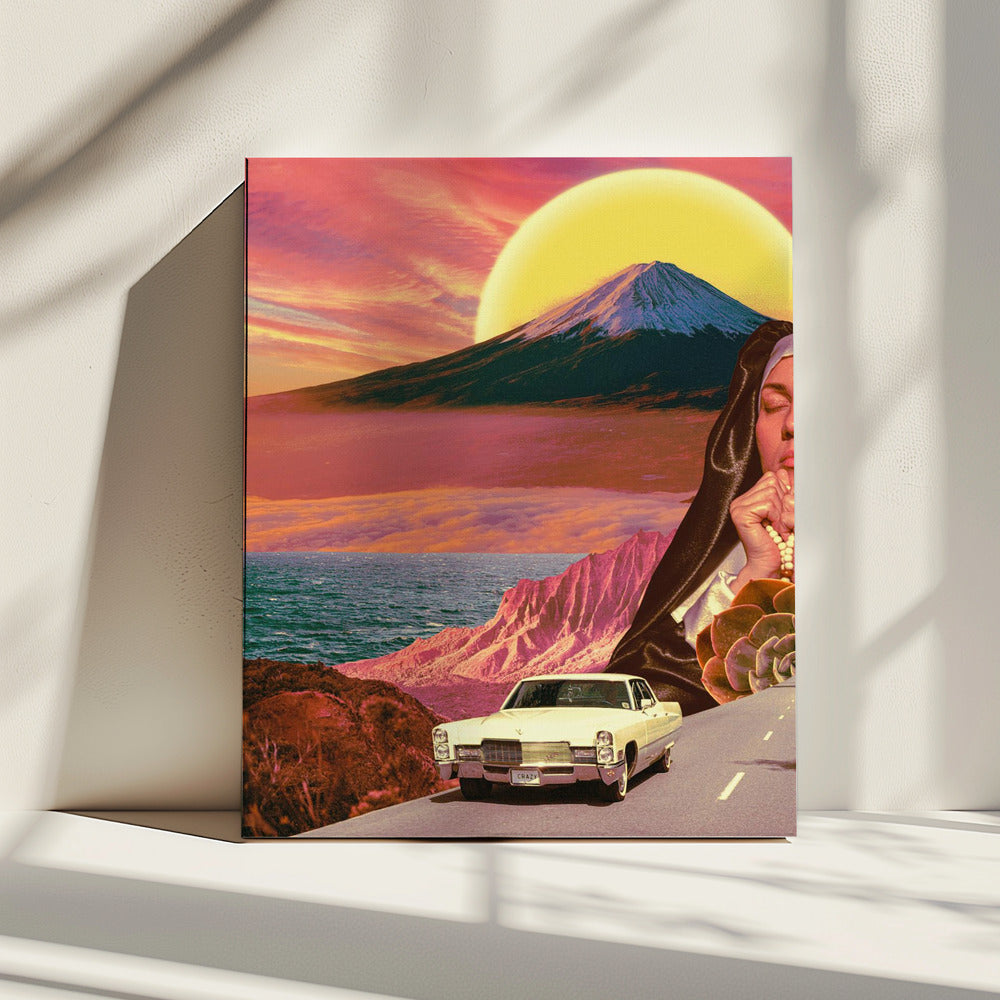 Retro-Landschaftscollage | Leinwand