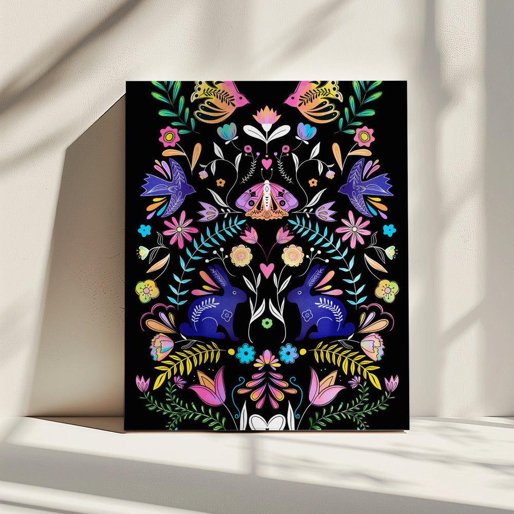 Bunte Volkskunst Illustration | Leinwand