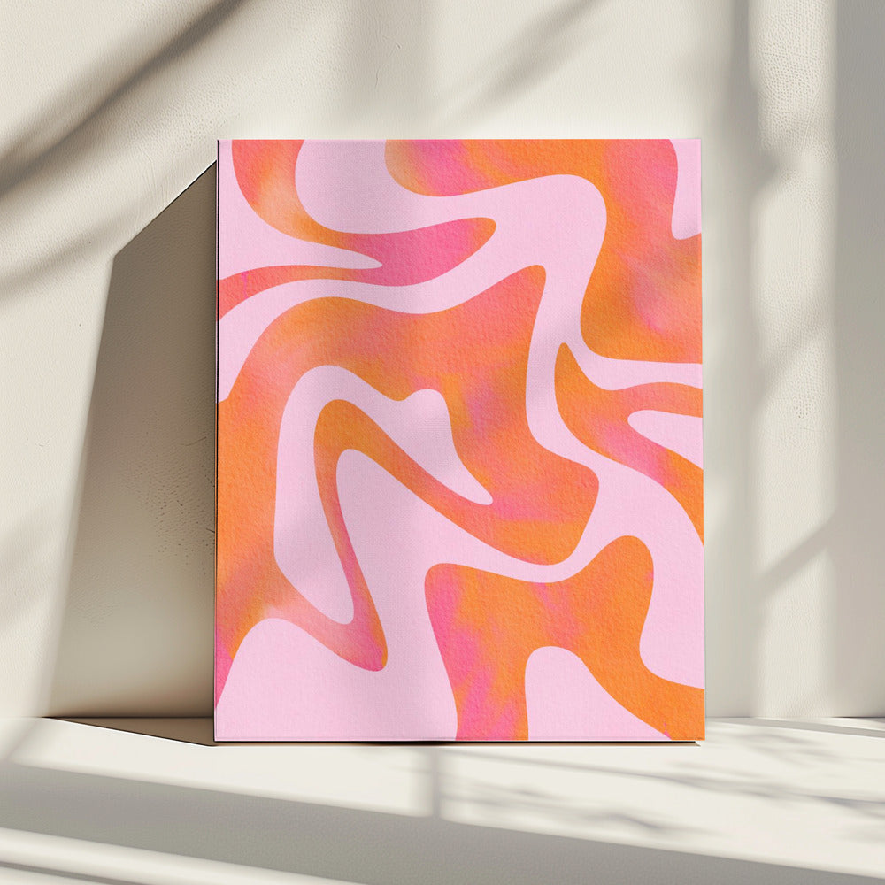 Abstrakte Welle in Rosa | Leinwand