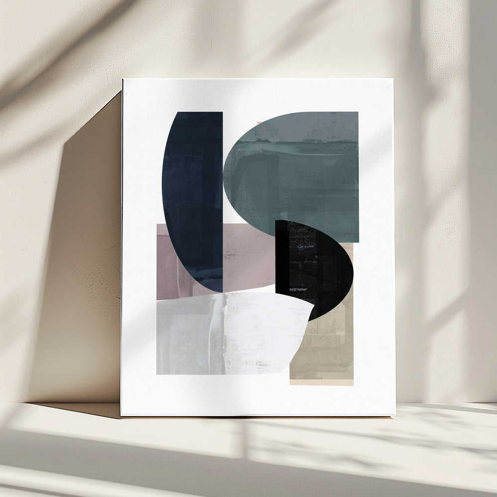 Navy Shapes No3 | Canvas