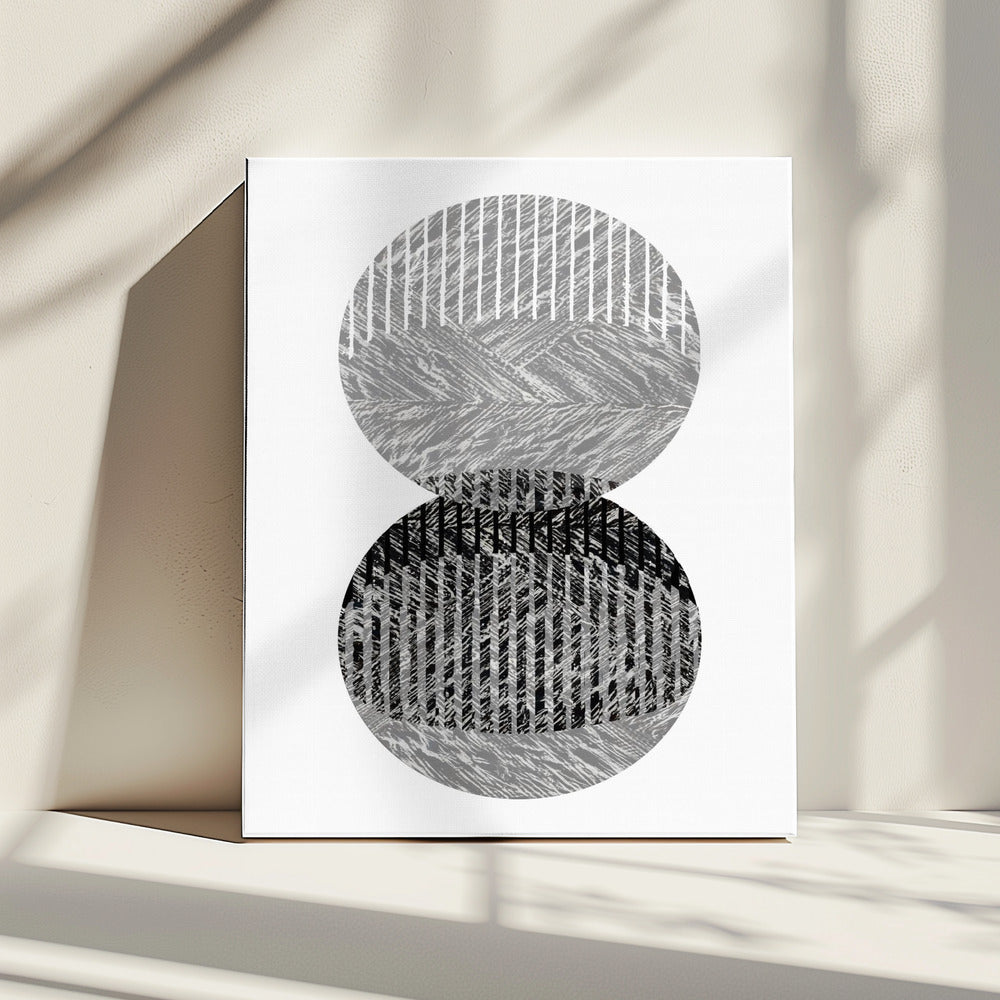Schwarz Grau Punkte Bauhaus No1 | Leinwand
