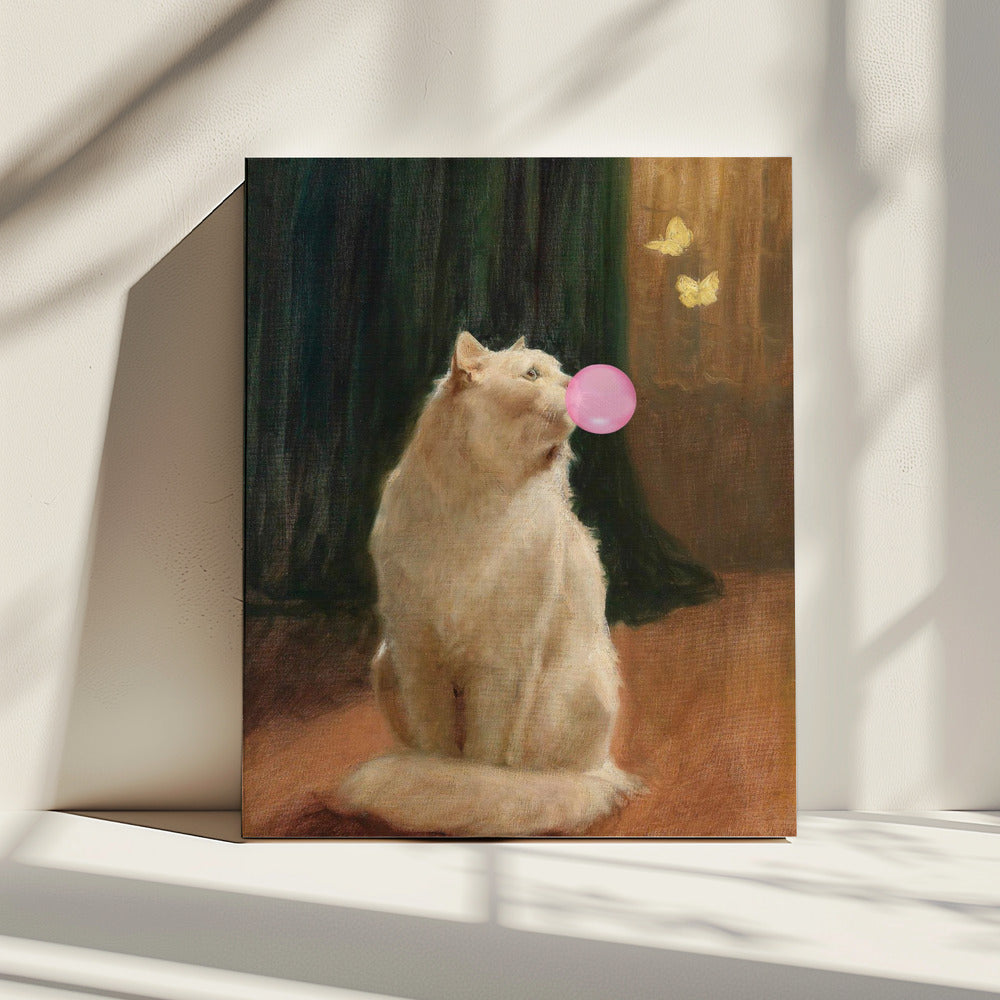 Kaugummi und Katze | Leinwand