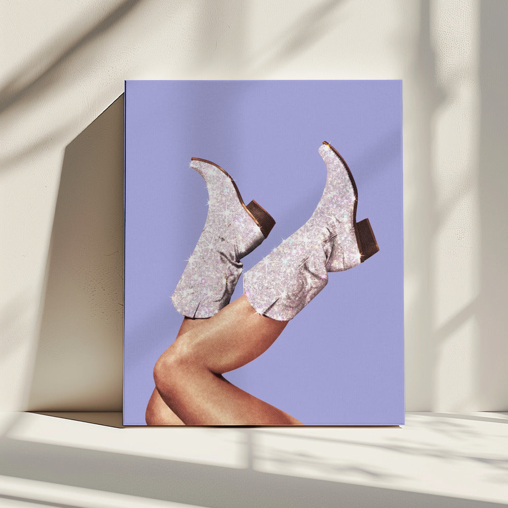 Diese Stiefel - Glitzer Very Peri Periwinkle | Leinwand