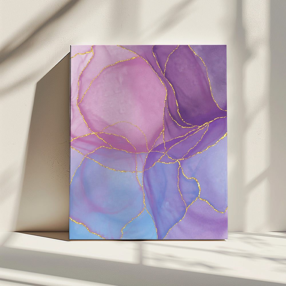 Abstraktes Pastell &amp; Gold | Leinwand