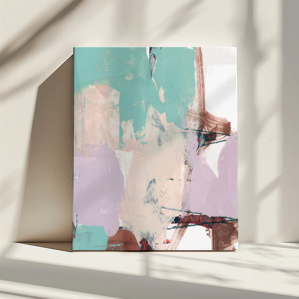 Blau Rosa Düster Abstrakt 2 | Leinwand