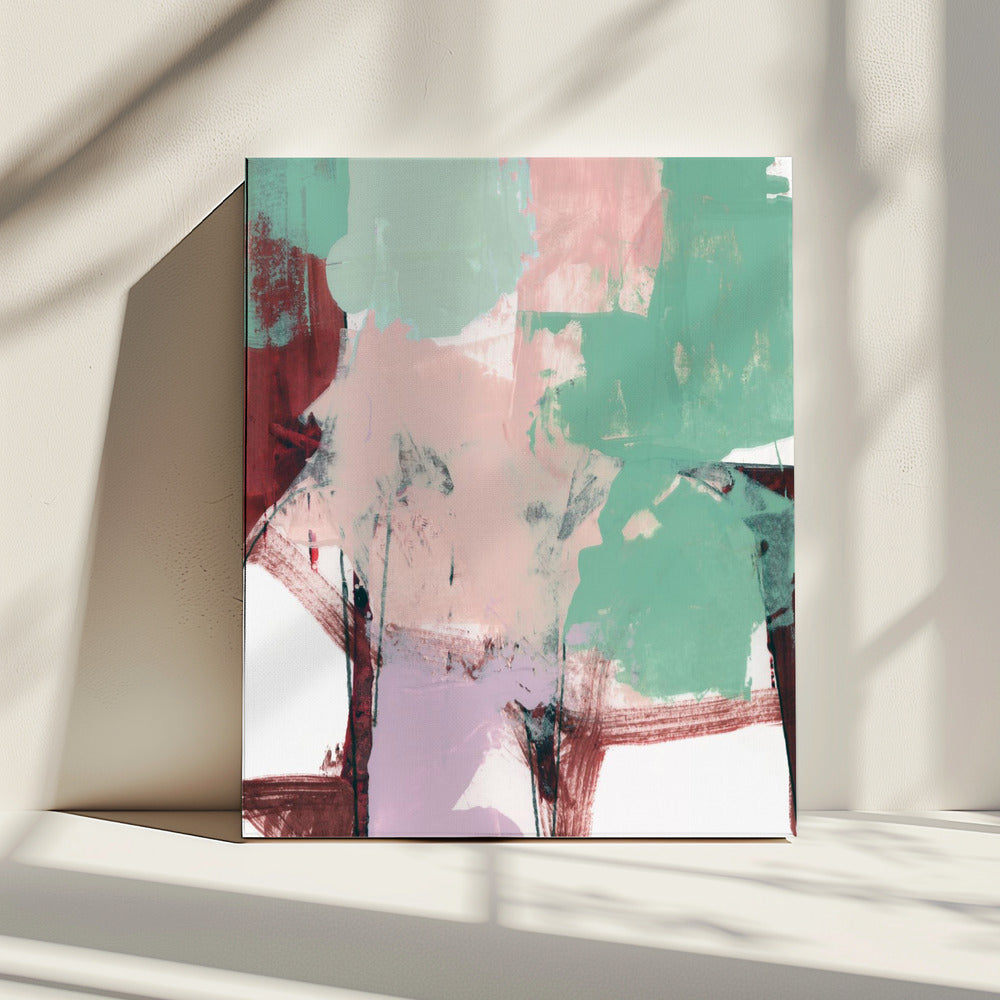 Blau Rosa Düster Abstrakt 3 | Leinwand
