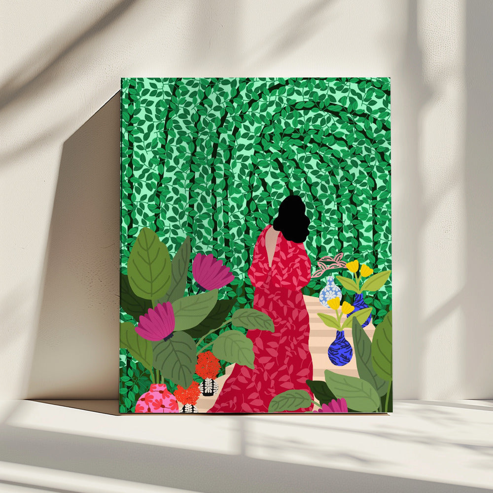 Mädchen in ihrem Garten | Leinwand