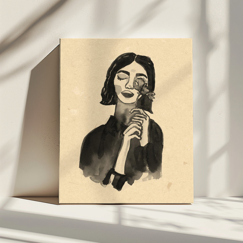 Mädchen mit Blume | Leinwand