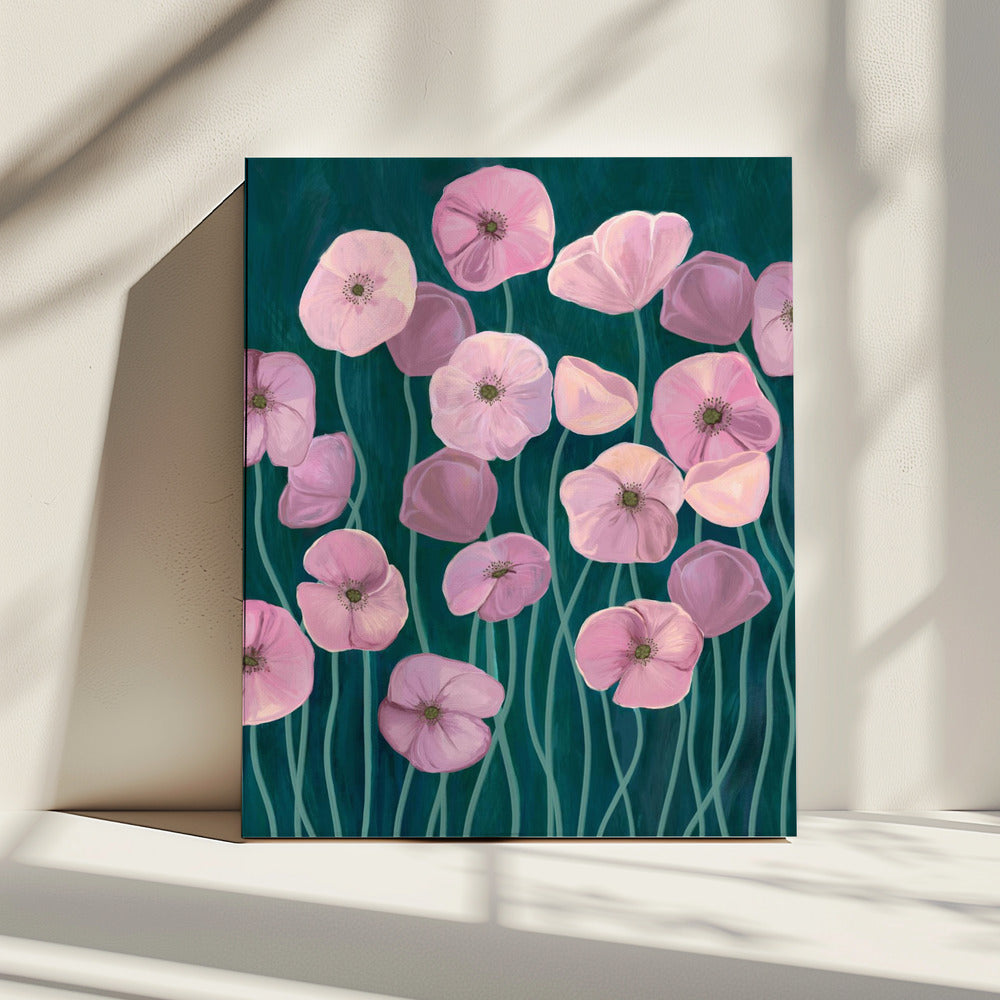 Rosa Mohnblumen | Leinwand