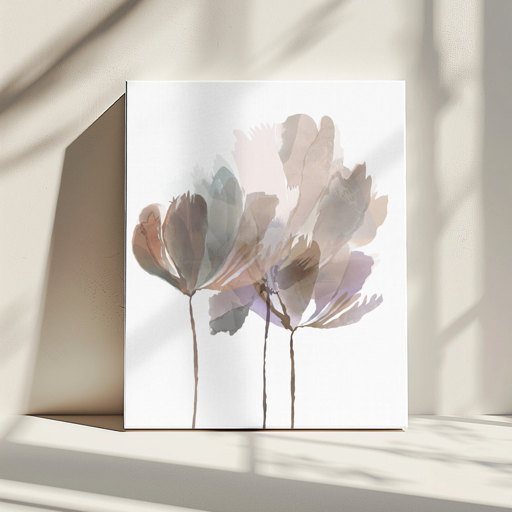 Zartrosa Blumen | Leinwand