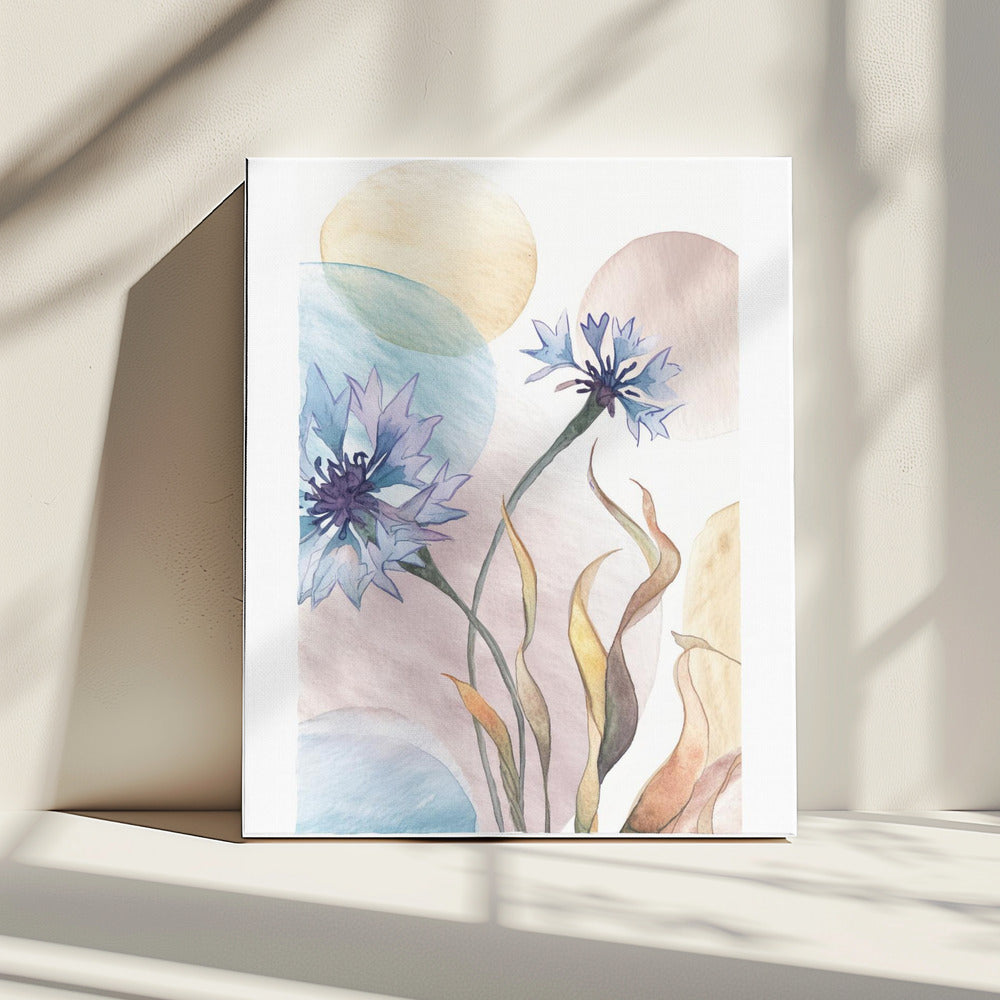 Aquarell Kornblumen | Leinwand
