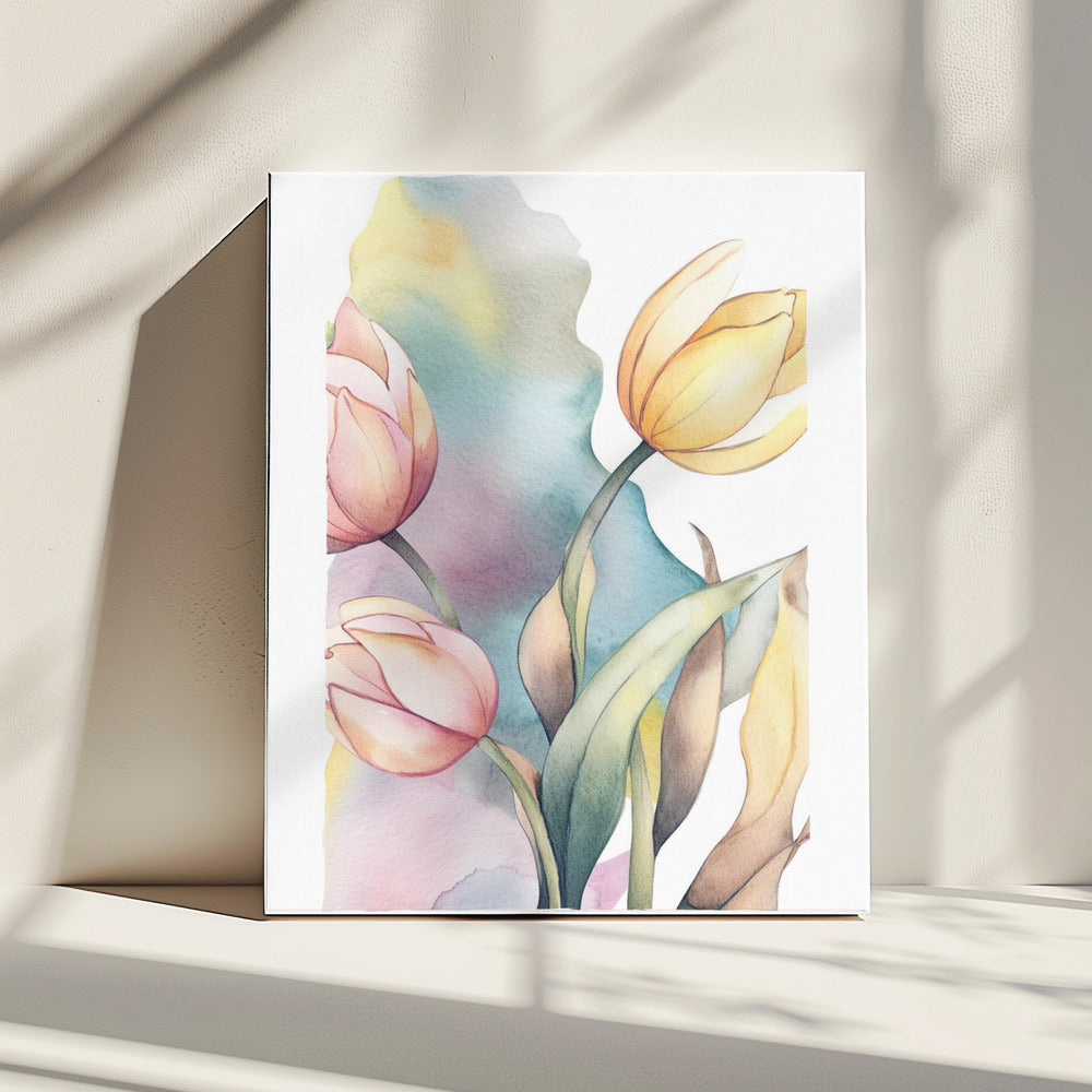 Aquarell Tulpe | Leinwand